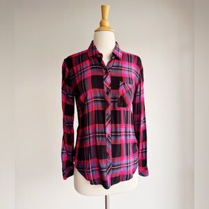 Rails Soft Flannel Button Down Shirt | Luxe Plaid California Cool | Small